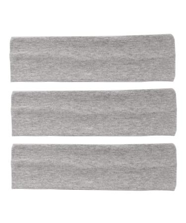 MapofBeauty 3 Pack Yoga Headbands - Stretchy Cotton Hair Wraps for Sport Running & Gym - Gray - Buy Online on GoSupps.com