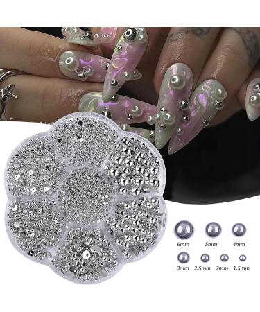 Fashion Half Beads Nail Art Decorations In Various Show Your Charm For Women And Girls Nail Art Accessories Multi-Color - Buy Online on GoSupps.com