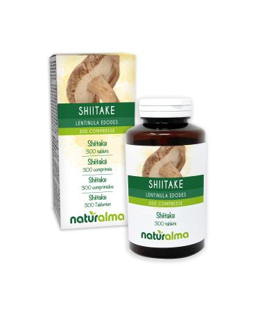 Shiitake or Oak Lentinula edodes Naturalma Mushroom 150 g 300 Tablets Dietary Supplement Natural and Vegan
