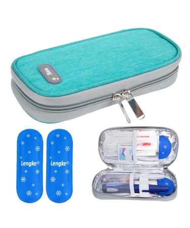 Youshares insulin cooling bag with 2 nylon cooling packs diabetic bag insulin pen cool box diabetes case for diabetic utensils you keep the supplies safe and cold (green)