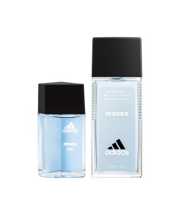 adidas Moves for Him 2-Piece Gift Set with 1-Ounce Eau de Toilette and 2.5-Ounce Deodorant Natural Spray Total Retail Value $31.00 - Buy Online on GoSupps.com