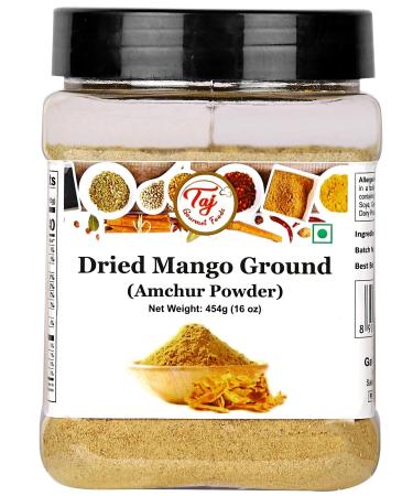 TAJ Premium Indian Amchur Powder (Dried Mango Powder) (16-Ounce Jar)