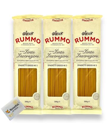 Rummo Spaghetti Grossi No.5 test package 3x 500g + Benefux. Refreshing towel