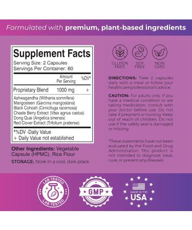 Advanced Perimenopause Support Supplement for Women - Hormonal Balance Menopause Relief & Hot Flash Relief | Clinically Proven | 120 Capsules - Buy Online on GoSupps.com