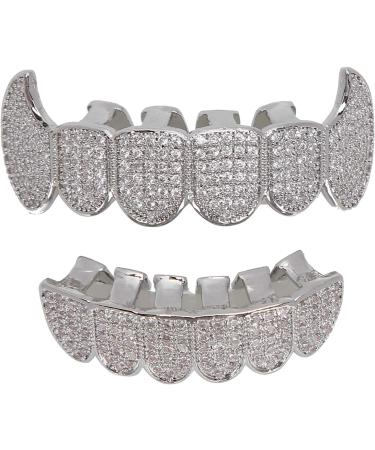 Shop Iced Hip Hop Grillz for Men & Women | Silver Teeth Decorations for Halloween & Parties - Buy Online on GoSupps.com