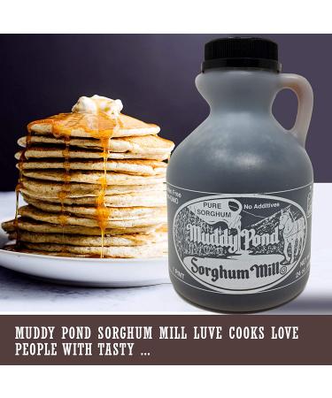 Muddy Pond Pure Sorghum Syrup 16 Fl Oz - 100% Natural Sweetener - 1 Pint Bottle - Buy Online on GoSupps.com