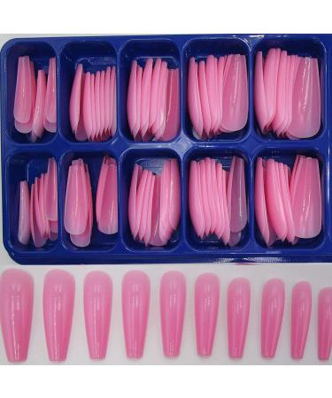400pc Colored Long Coffin Press on Nails - Glossy Ballerina False Nails for Manicure - Acrylic Nail Design Salon Quality - DIY Nail Art Decor for Women and Girls - Buy Online on GoSupps.com
