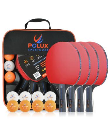Ping Pong Paddles Set of 4High Performance Table Tennis Set with 4 Rackets, 8 Balls and 1 Carrying CaseGreat Solution for 4-Player and 2-Player Indoor and Outdoor Tournaments and Recreational Games