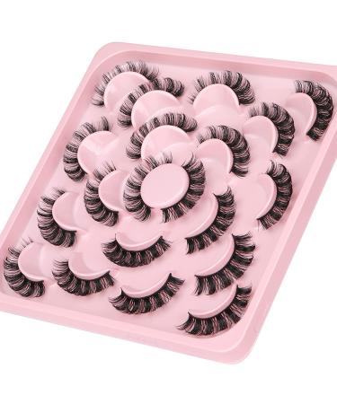 ALICROWN 3D Faux Mink Russian Strip Lashes - 15MM Fluffy DD Curl, 10 Pairs Wispy Eyes - Buy Online on GoSupps.com