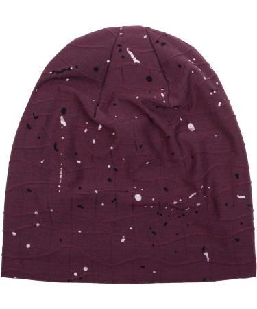 Buy styleBREAKER Bordeaux-Violet Slouch Long Beanie Hat - Unisex with Color Splashes | International Shipping Available - Buy Online on GoSupps.com