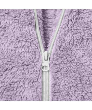 Shop Hanxiulin Women's Fleece Jacket | Plush Cozy Long-Sleeved Winter Coat - Oversized 4XL Purple Outerwear - Buy Online on GoSupps.com