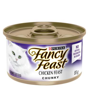 Fancy Feast Chunky Wet Cat Food Chicken Feast - 85 g Can (24 Pack)