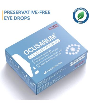 Ocusan Single Dose Eye Drops - Preservative Free Lubricating Drops with Hyaluronic Acid for Dry, Red, and Itchy Eyes - Buy Online on GoSupps.com