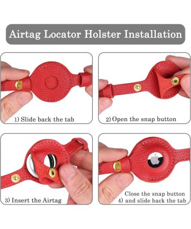 Oopsdoggy Airtag Cat Neck Band - Durable Leather GPS Collar with Bells for Cats & Small Dogs | Red Pet Accessory - Buy Online on GoSupps.com