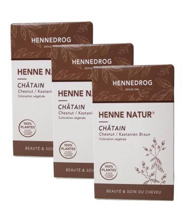 Hennedrog - Henna Chatain Ch tain 90g - Coloration V g tale Ch tain (Ch taigne) 3 x 90 g