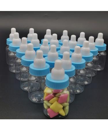 Jessica welcomes you Bottles with Removable Blue Tops for Baby Showers  Parties  and Favors (24 Blue)