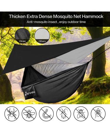 Camping Hammock with Rainfly Tarp & Mosquito Net - Portable Nylon Hammock Bundle for Outdoor & Indoor Use - Holds 772lbs - Buy Online on GoSupps.com