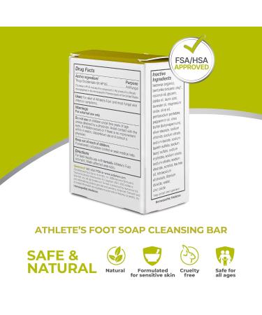 Terrasil Athlete's Foot Soap Bar - All Natural Fungus Treatment for Itchy Burning Feet | Hypoallergenic Cleansing Soap (75g - Buy Online on GoSupps.com