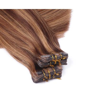 Buy #6/27 Tape-In Hair Extensions - 40cm 100% Remy Real Hair 50 Bricks | Durable Adhesive for Seamless Application - Buy Online on GoSupps.com