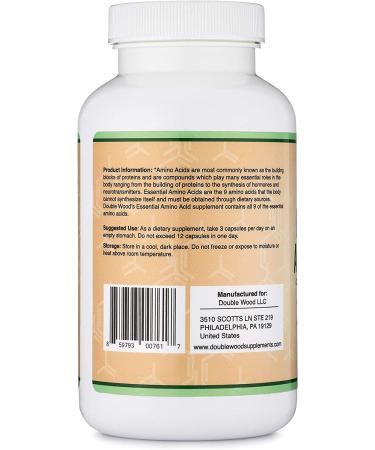 Essential Amino Acids Powder Blend - 1g Per Serving | 225 Capsules by Double Wood Supplements - Buy Online on GoSupps.com