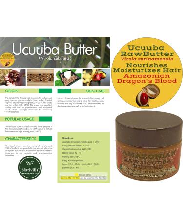Nativilis Amazonian Raw Ucuuba Butter (Virola surinamensis) - Nourishes Moisturizes Hair Restores Elasticity - Repairs Damaged Scalp keeping Healthy Amazonian Dragon's Blood Copaiba - Buy Online on GoSupps.com