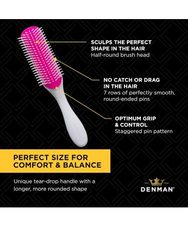 Denman D3 Cherry Blossom Curly Hair Brush | 7-Row Styling Brush for Perfect Curls - Unisex - Buy Online on GoSupps.com