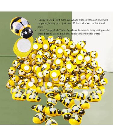 Lxnoap Mini Wooden Bees - 100 Pack Adhesive Embellishments for DIY Crafts and Scrapbooking - Buy Online on GoSupps.com