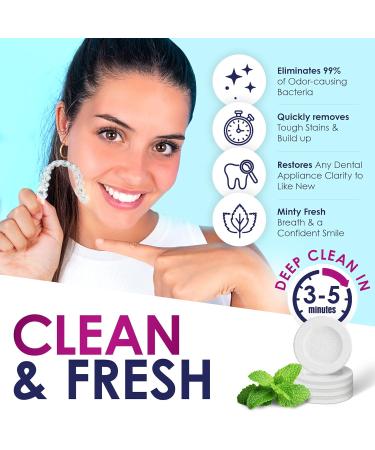 Buy Retainer Cleaner Tablets - 120 Denture & Aligner Cleaning Tablets - Mint Flavor Removes Odors & Kills 99.9% of Bacteria - Perfect for Aligners Retainers Dentures Night Guards - Buy Online on GoSupps.com