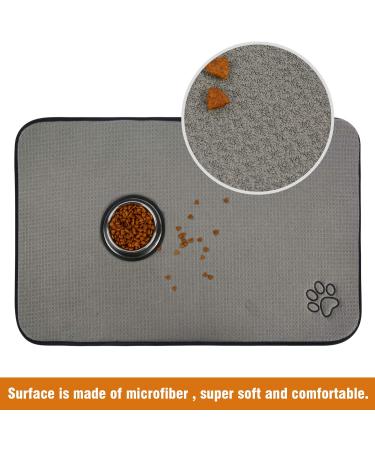 SINLAND Microfiber Pet Food Mat 21x32 - Super Absorbent, Anti-Slip Bowl Mat - Buy Online on GoSupps.com