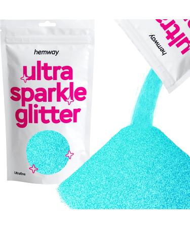 Hemway Baby Blue Ultrafine/Extra Fine Glitter 100g 3.5oz Cosmetic Safe 1/128" .008" 0.2mm Baby Blue Iridescent Ultrafine - 100g