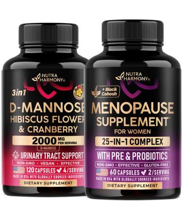 NUTRAHARMONY D-Mannose with Cranberry & Menopause Capsules