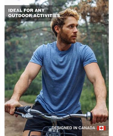 Merino.tech Men's Merino Wool T-Shirt - 100% Organic Lightweight Base Layer | Gold, Medium - Buy Online on GoSupps.com
