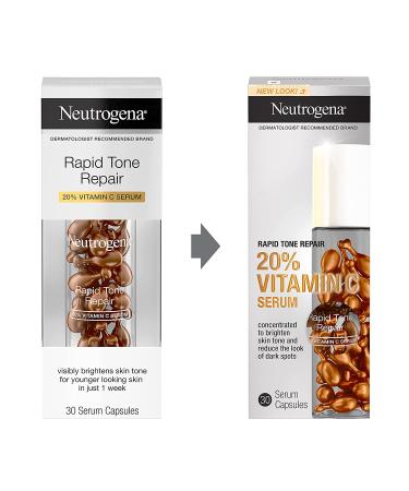 Neutrogena Rapid Tone Repair Vitamin C Serum Capsules - 20% Formula | 30 Count - Buy Online on GoSupps.com