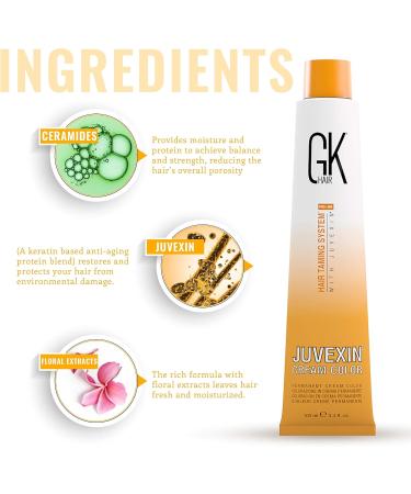 Global Keratin GK HAIR Professional Hair Color Cream Tube 3.4 Fl Oz Nourishing & Cleansing Colors for Styling High Performance Long Lasting Semi Permanent Natural Toner Dye - Buy Online on GoSupps.com