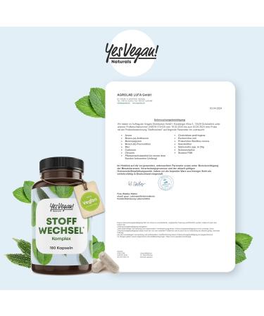 YES vegan Metabolism Capsules - 180 Vegan Pills with Choline Zinc L-Carnitine Chromium & Caffeine for Enhanced Metabolic Support - Buy Online on GoSupps.com