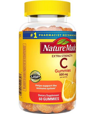Nature Made Extra Strength Vitamin C 500mg Gummies - Immune Support Dietary Supplement - 60 Gummies - Buy Online on GoSupps.com
