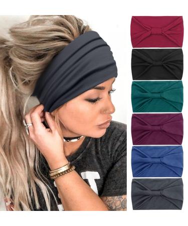 Tobeffect Headbands for Women African Boho Wide Hairband Headband Knotted Head Wraps Turbans Hair Accessories Headbands 1