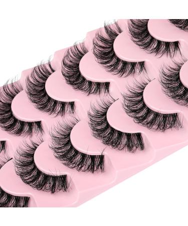 JIMIRE 3D Faux Mink Wispy Curly Eyelashes 15mm - 7 Pairs Pack for Fluffy Natural Volume Cat Eye Look | Clear Band | 8-15mm - Buy Online on GoSupps.com