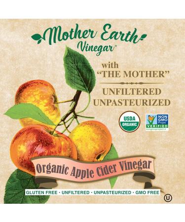 Mother Earth Organic Apple Cider Vinegar with The Mother | 2/16 oz Glass Bottles - Buy Online on GoSupps.com