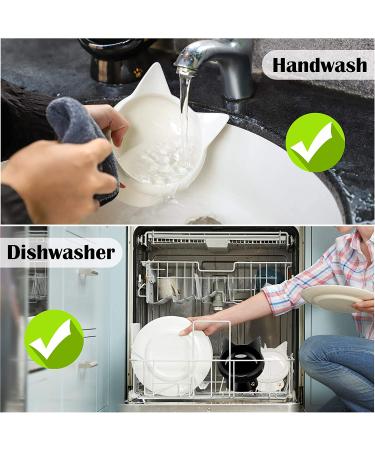 Ceramic Cat Bowls Set - Anti Vomiting, Tilted, Elevated - For Cats and Small Dogs - Protects Pet's Spine - Dishwasher & Microwave Safe - 2 Pack Black-White - Buy Online on GoSupps.com