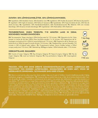  Alpi Nature Alpi Nature Dandelion Roots and Leaves Herbal Tea 120 Tea Bags 180 g Pack of 6 x 20 Sachets of 1.5 g - Buy Online on GoSupps.com