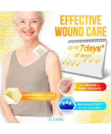 JJ CARE Honey Calcium Alginate Dressing 2x2 Inch 10-Pack - Manuka Honey Wound Care Pads for Medical Grade Healing - Latex-Free, Sterile & Individually Packed - Buy Online on GoSupps.com