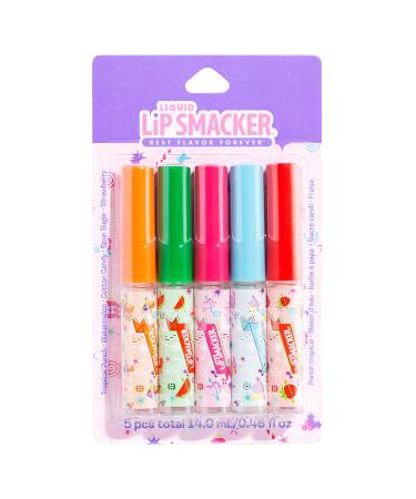 Lip Smacker Holiday Original & Best Flavored Lip Gloss Party Pack Tropical Punch Watermelon Cotton Candy Spun Sugar Strawberry