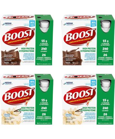 BOOST 15g Protein Meal Replacement Drink Chocolate and Vanilla Variety Pack 6x237ml Case Pack of 4 Packaging May Vary & Fruit Flavoured Drink Variety Pack 237ml 24 count BEVERAGE + PROTEIN_DRINK - Buy Online on GoSupps.com