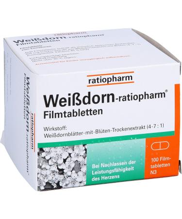 Buy WEISSDORN-RATIOPHARM Film-Coated Tablets 100 pcs - Fast International Shipping Natural Heart Support - Buy Online on GoSupps.com