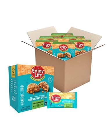 Enjoy Life Soft Baked Apple Cinnamon Ovals Breakfast Bars Nut Free Bars Soy Free Dairy Free Non GMO Gluten Free Vegan Breakfast Bars 6 Boxes
