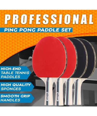 Upstreet Professional Ping Pong Paddles Set for Indoor and Outdoor Recreational Games - Black Ping Pong Balls Included - Buy Online on GoSupps.com