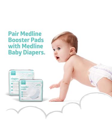Medline Booster Pads with Adhesive - 192 Count - Baby Diaper Doubler for Overnight Leak Protection - Buy Online on GoSupps.com
