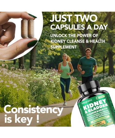 Kidney Cleanse & Bladder Support Supplement for Men & Women 1450mg with Chanca Piedra Cranberry Astragalus - Detox for Urinary Tract Health & Kidney Function - 60 Vegan Capsules 60 Count (Pack of 1) - Buy Online on GoSupps.com