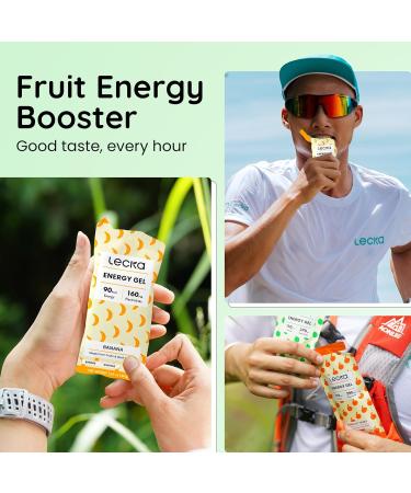 Lecka Energy Gel 12 Gels | for Endurance Exercise Made with Real Fruits and Basil Seeds Provides Natural Energy and Electrolytes (Variety Pack - All Flavors) - Buy Online on GoSupps.com